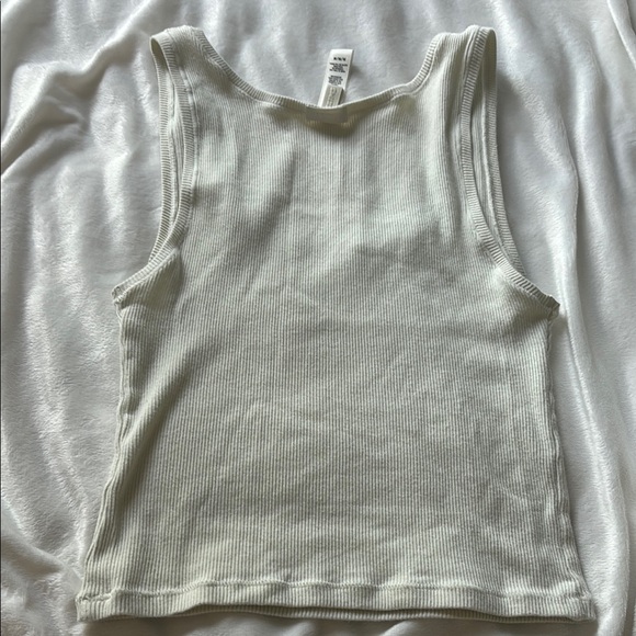 Skims White Ribbed Tank Top - Picture 3 of 3